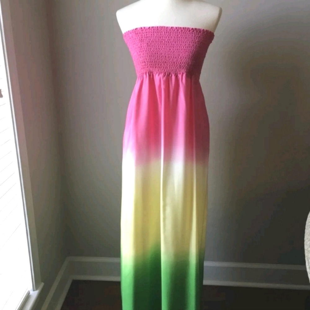 Lilly Pulitzer maxi M Carrie dip dye retail $350